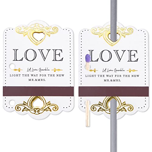 100 Stück schöne Wunderkerzen mit Streichholzhalter und Schläger für Hochzeiten (Wunderkerzen und Streichhölzer nicht im Lieferumfang enthalten) von odeeoqcc