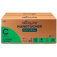 oecolife Papierhandtücher 4901201 NATURAL Lagen-Falzung 1-lagig 2.400 Tücher von oecolife
