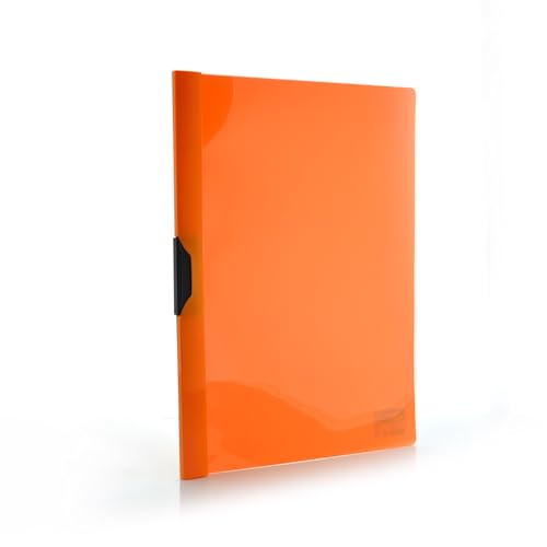 10 x Clip-it Dokumentenmappe mit Kunststoffklammer, hält bis zu 30 Blatt, A4-Größe, Colorline (Orange) von office box
