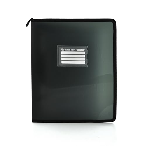 Colorline A4+ Ringordner mit stoffverstärkten Seiten – ID-Front und Rücken und Griff Office Box – Ref. 22511-NE (25 mm / 2 Ringe, Schwarz) von office box