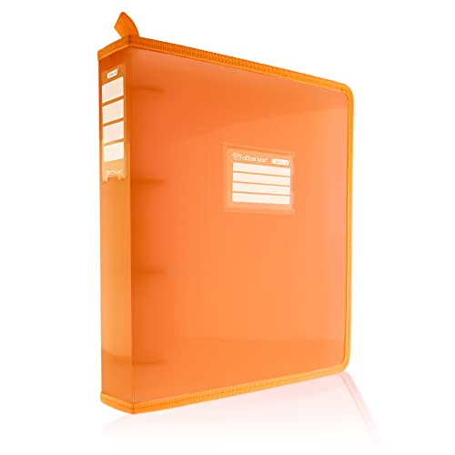 Colorline A4+ Ringordner mit stoffverstärkten Seiten – ID-Front und Rücken und Griff für Office Box – Ref. 44011-NA (40 mm / 4 Ringe, Orange) von office box