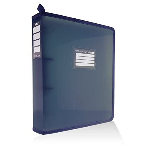 Colorline Ringordner A4+ mit stoffverstärkten Seiten – ID-Front und Rücken und Griff für Office Box – Ref. 24011-NE (40 mm / 2 Ringe, Schwarz) von office box