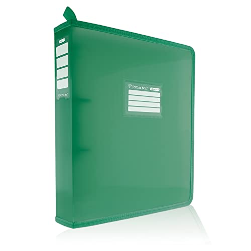 Colorline Ringordner A4+ mit stoffverstärkten Seiten – ID-Front und Rücken und Griff für Office Box – Ref. 24011-VE (40 mm / 2 Ringe, Dunkelgrün) von office box