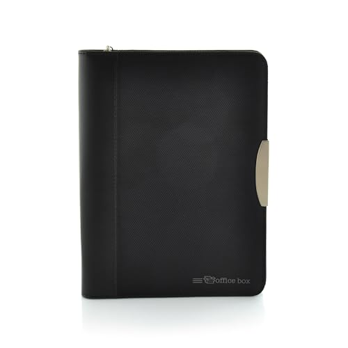 Dynamic A5 Büro Aktenmappe Handmappe aus veganem Leder + Cordura - Reißverschluss, eleganter Aluminiumgriff, Notizblock, 8 Kartenfächer, Ordner und mehrere Fächer by Office Box Dynamic A5 Büro Aktenmappe Handmappe aus veganem Leder + Cordura - Reißverschluss, eleganter Aluminiumgriff, Notizblock, 8 Kartenfächer, Ordner und mehrere Fächer by Office Box von office box