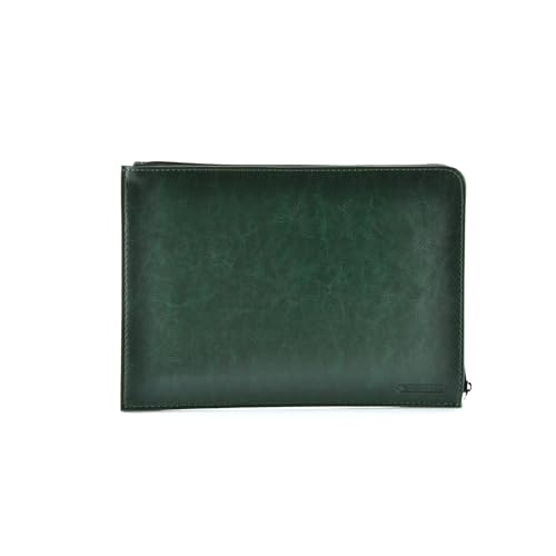 Dynamic Classic Handdokument, A4 und A5, Exekutivordner mit Reißverschluss, Außenseite aus veganem Leder in Notairé-Finish, innen aus Stoff von Office Box, A5-Quartil, Grün Dynamic Classic Handdokument, A4 und A5, Exekutivordner mit Reißverschluss, Außenseite aus veganem Leder in Notairé-Finish, innen aus Stoff von Office Box, A5-Quartil, Grün von office box