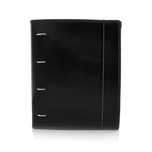 Office Box A4 Ordner & Block - 4 Ringe - 100 Blatt - 10 Trennwände - 80 Indikatoren - Schwarz von office box