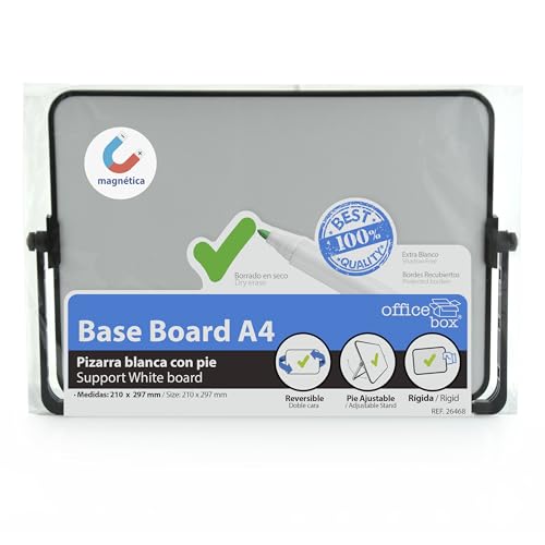 Office Box Doppelseitiges Whiteboard, extra weiß, magnetisch, mit verstellbarem Fuß aus Aluminium und Rahmen, aus solidem MDF, ideal für Zuhause und Büro, inklusive magnetischem Radiergummi (A4 (29,7 Office Box Doppelseitiges Whiteboard, extra weiß, magnetisch, mit verstellbarem Fuß aus Aluminium und Rahmen, aus solidem MDF, ideal für Zuhause und Büro, inklusive magnetischem Radiergummi (A4 (29,7 von office box