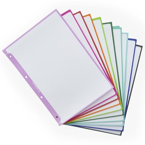 Office Box Nachfüllpapier A4 für Ordner & Block – 4 Ringe – 100 Blatt kariert à 90 g – in 10 Colorline-Farben (Ersatz für 100 Blatt) von office box