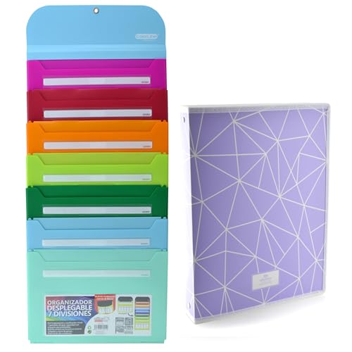 Office Box Pop-Up-Ordner mit 7 Fächern, mit Gummiverschluss und Aufhänger, personalisierbare Indikatoren und Stundenplankarte, ideal für Klassenzimmer, Personal und Studium – von Office Box (Blau + Office Box Pop-Up-Ordner mit 7 Fächern, mit Gummiverschluss und Aufhänger, personalisierbare Indikatoren und Stundenplankarte, ideal für Klassenzimmer, Personal und Studium – von Office Box (Blau + von office box