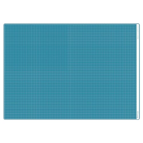 Office Box Schutzplatte mit einer Dicke von 3 mm, selbstheilend mit Gitter und aufgedruckten Linealen, Tischschutz, waschbar und sehr robust (Türkis, A1) von office box