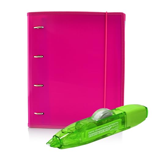 Office box - Cole Backpack: Ordner & Block + Korrekturband R10 - Ihr kompletter Ordner + ein nachfüllbarer Korrektor von höchster Qualität zum einmaligen Preis (Fuchsia + Concealer R10) von office box
