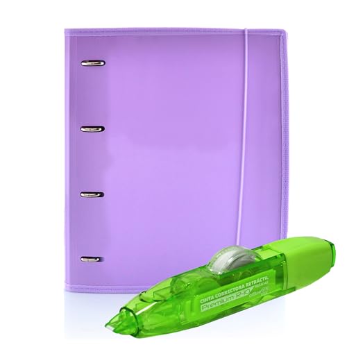 Office box - Cole Backpack: Ordner & Block + Korrekturband R10 - Ihr kompletter Ordner + ein nachfüllbarer Korrektor von höchster Qualität zum einmaligen Preis (lila + Korrekturroller R10) von office box