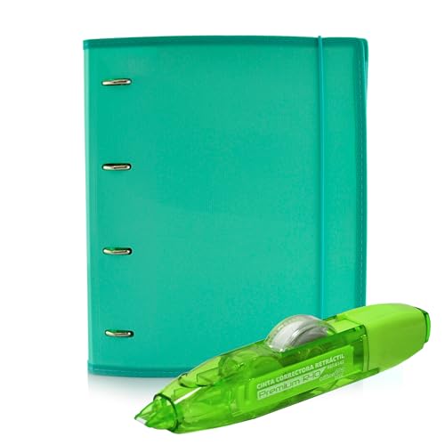Office box - Cole Backpack: Ordner & Block + Korrekturband R10 - Ihr kompletter Ordner + ein nachfüllbarer Korrektor von höchster Qualität zum einmaligen Preis. (Türkis + Korrekturroller R10) von office box