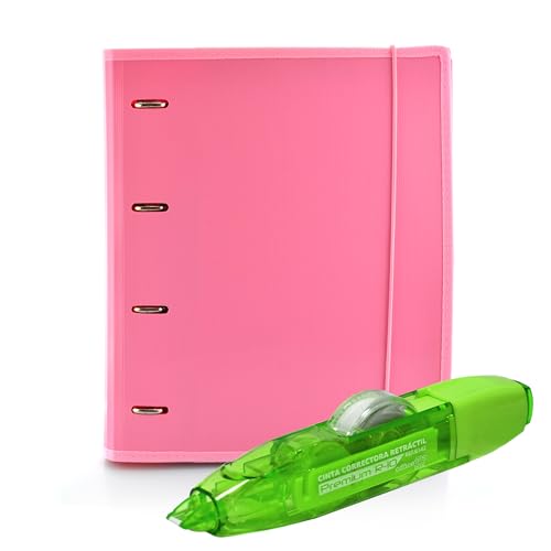 Office box - Cole Backpack: Ordner & Block + Korrekturband R10 - Ihr kompletter Ordner + ein nachfüllbarer Korrekturroller von höchster Qualität zum einmaligen Preis. (Rosa + Concealer R10) von office box