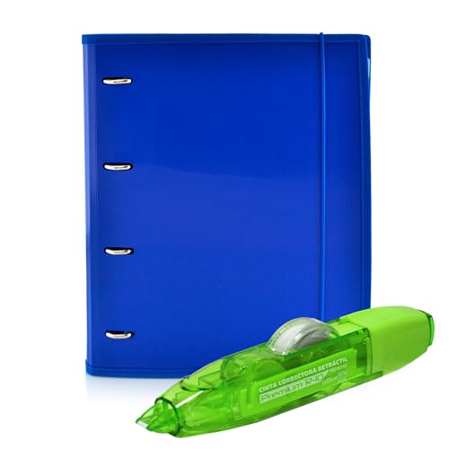 Office box - Cole Backpack: Ordner & Block + Korrekturband R10 - Ihr kompletter Ordner + ein nachfüllbarer Korrekturstift von höchster Qualität zum einmaligen Preis. (Dunkelblau + Korrektor R10) von office box
