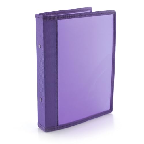 Ordner mit 2 Metallringen, 2 cm, DIN A5, passenden Stoffkanten und Innenfach, 5PP, 100% Eco by Office Box (violett) von office box