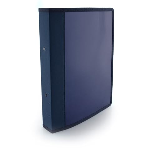 Ordner mit 2 runden Metallringen, verstärkte Kanten aus Stoff und Innentasche, 5 PP, 100 % Eco by Office Box (Schwarz, Ringe 40 mm, Rücken 4,5 cm) von office box