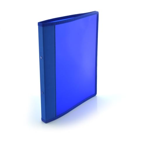 Ringbuch mit 2 runden Metallringen – 3 Größen erhältlich, farblich abgestimmte Stoffkanten und Innentasche, 5 PP – 100 % Eco by Office Box (Blau, Ringe 16 mm – Rücken 2 cm) von office box