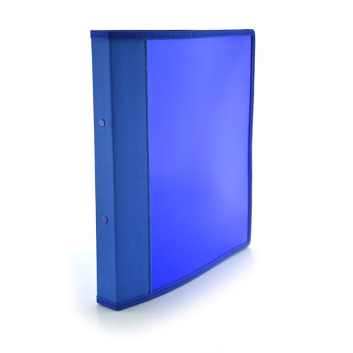 Ringbuch mit 2 runden Metallringen – 3 Größen erhältlich, farblich abgestimmte Stoffkanten und Innentasche, 5 PP – 100 % Eco by Office Box (Blau, Ringe 25 mm – Rücken 3 cm) von office box