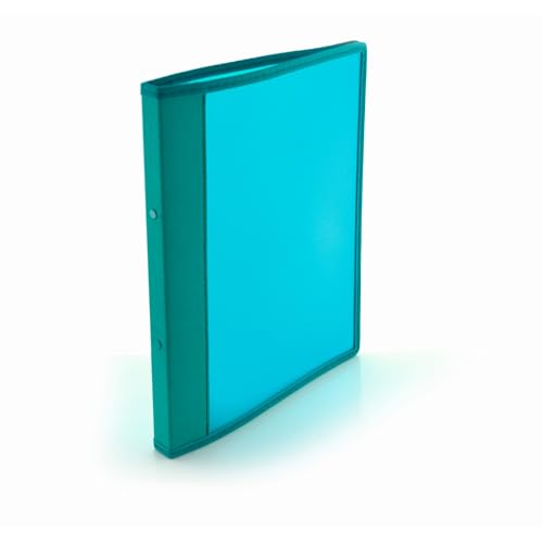 Ringbuch mit 2 runden Metallringen – 3 Größen erhältlich, farblich abgestimmte Stoffkanten und Innentasche, 5PP, 100 % Eco by Office Box (Grün, Ringe 16 mm – Rücken 2 cm) von office box