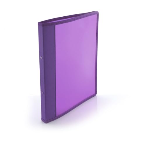 Ringbuch mit 2 runden Metallringen – 3 Größen erhältlich, farblich abgestimmte Stoffkanten und Innentasche, 5PP, 100 % Eco by Office Box (lila, Ringe 16 mm – Rücken 2 cm) von office box