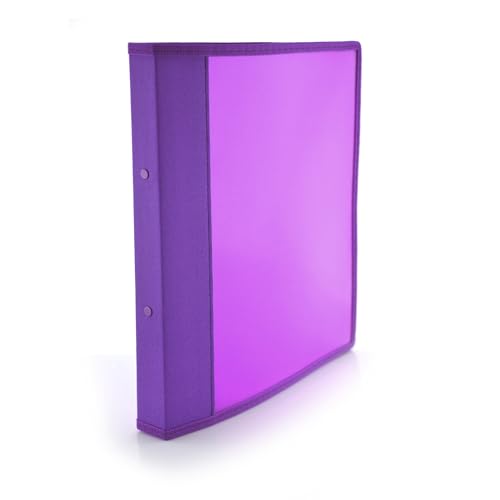 Ringbuch mit 2 runden Metallringen – 3 Größen erhältlich, farblich abgestimmte Stoffkanten und Innentasche, 5PP, 100 % Eco by Office Box (lila, Ringe 25 mm – Rücken 3 cm) von office box
