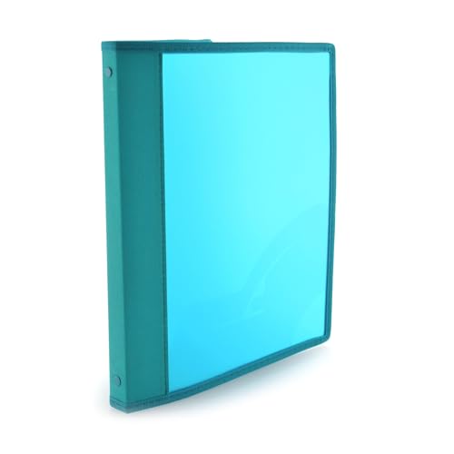 Ringbuch mit 4 runden Metallringen, 3 Größen erhältlich, farblich abgestimmte Stoffkanten und Innentasche, 5PP, 100 % Eco by Office Box (Grün, Ringe 25 mm - Rücken 3 cm) von office box