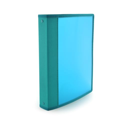 Ringordner mit 4 runden Metallringen, 3 Größen erhältlich, farblich abgestimmte Stoffkanten und Innentasche, 5PP, 100 % Eco by Office Box (Grün, Ringe 40 mm, Rücken 4,5 cm) von office box