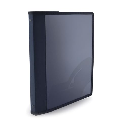 Ordner mit 4 runden Metallringen, verstärkte Kanten aus Stoff und Innentasche, 5 PP, 100 % Eco by Office Box (Schwarz, Ringe 16 mm, Rücken 2 cm) von office box