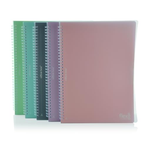 office box, Flexi A4/A5/A7 Notizbücher mit Deckblatt und Spiralbindung aus Polypropylen, 80 Blatt, 80 g/m², vorgeschnitten und perforiert, zum Abheften in Ihrem Ordner, 5 Farben, 5 Stück, A4 office box, Flexi A4/A5/A7 Notizbücher mit Deckblatt und Spiralbindung aus Polypropylen, 80 Blatt, 80 g/m², vorgeschnitten und perforiert, zum Abheften in Ihrem Ordner, 5 Farben, 5 Stück, A4 von office box