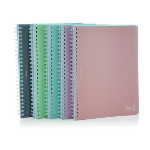 office box, Flexi A4/A5/A7 Notizbücher mit Deckblatt und Spiralbindung aus Polypropylen, 80 Blatt, 80 g/m², vorgeschnitten und perforiert, zum Abheften in Ihrem Ordner, 5 Farben, 5 Stück, A5 office box, Flexi A4/A5/A7 Notizbücher mit Deckblatt und Spiralbindung aus Polypropylen, 80 Blatt, 80 g/m², vorgeschnitten und perforiert, zum Abheften in Ihrem Ordner, 5 Farben, 5 Stück, A5 von office box