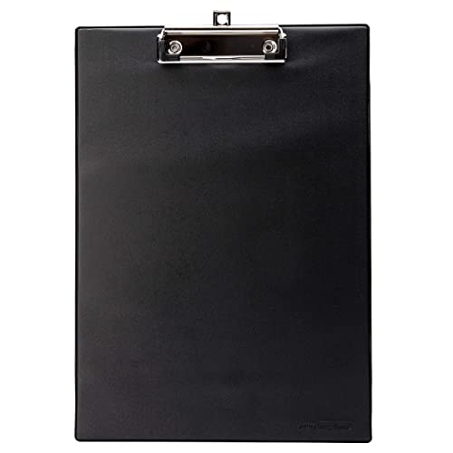 OFFICEPOINT Klemmbrett Set A4 hoch | 10 Stück | Schreibbrett Schreibplatte mit Folienüberzug | Clipboard mit Aufhängöse (schwarz, 10) von office point germany