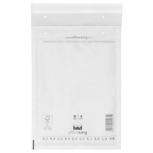 50 x Luftpolsterversandtaschen Weiss - Gr. D / 4 [ 200 x 275 mm ] Luftpolstertaschen Versandtaschen Umschläge von officeproducts