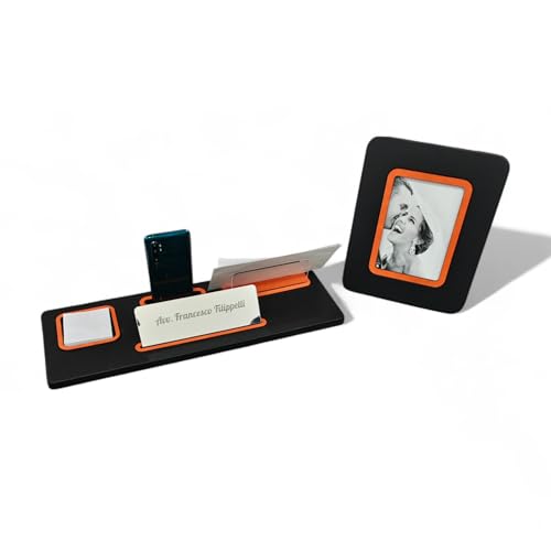 Oggettando Schreibtisch-Set, 5-in-1, Schreibtisch-Organizer mit Smartphone-Halterung, Briefablage, Kartenhalter, Kartenhalter, personalisierbarer Reiter + Fotorahmen für Büro und Zuhause Oggettando Schreibtisch-Set, 5-in-1, Schreibtisch-Organizer mit Smartphone-Halterung, Briefablage, Kartenhalter, Kartenhalter, personalisierbarer Reiter + Fotorahmen für Büro und Zuhause von oggettando