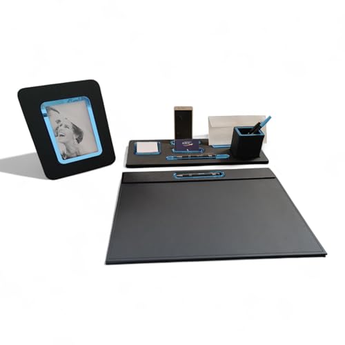 Oggettando Schreibtisch-Set, 5-in-1 Schreibtisch-Organizer mit Standfunktion, Briefablage, Kartenhalter, Stiftehalter, Stifthalter, Standfuß, Stift, Schreibtischunterlage Büro und Zuhause (Acr von oggettando
