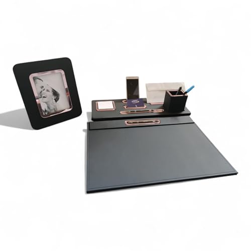 Oggettando Schreibtisch-Set, 5-in-1 Schreibtisch-Organizer mit Standfunktion, Briefablage, Kartenhalter, Stiftehalter, Stifthalter, Standfuß, Stift, Schreibtischunterlage Büro und Zuhause (Acr von oggettando