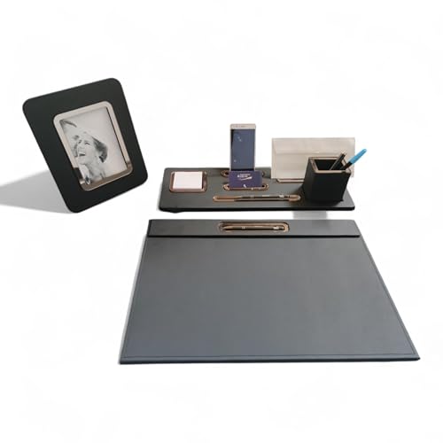 Oggettando Schreibtisch-Set, 5-in-1 Schreibtisch-Organizer mit Standfunktion, Briefablage, Kartenhalter, Stiftehalter, Stifthalter, Stifthalter, Halter, Schreibtischunterlage Büro und Zuhause (Acr von oggettando