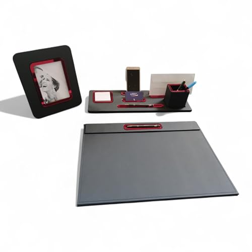 Oggettando Schreibtisch-Set, 5-in-1 Schreibtisch-Organizer mit Standfunktion, Briefablage, Kartenhalter, Stiftehalter, Stifthalter, Stifthalter, Halter, Schreibtischunterlage Büro und Zuhause (Acr von oggettando