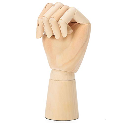 Holz bewegliches Puppenhandmodell - linke Hand-17,5 cm geteilte gegenüberliegende Figur Skulptur Puppenhandmodell mit flexiblen Fingern,zum Zeichnen,Skizzieren von ohcoolstule