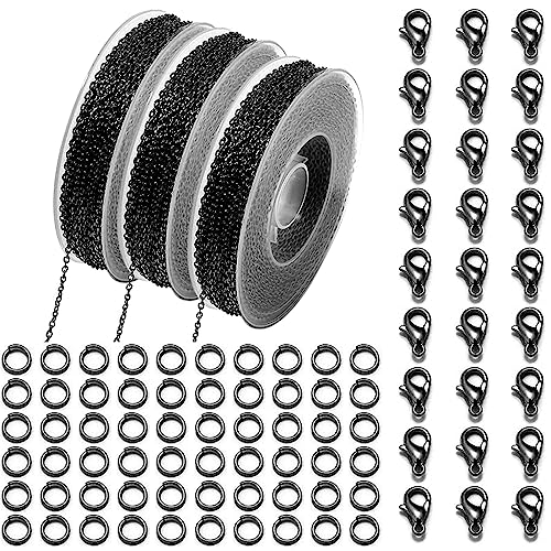 ohfruit 1 Set DIY Schmuckherstellung Kette Frei zu schneiden Edelstahl Halskette Ketten Set mit Karabinerverschlüssen & Einzelringen DIY Charm Schmuck Machen Dekorative Zubehör Schwarz ohfruit 1 Set DIY Schmuckherstellung Kette Frei zu schneiden Edelstahl Halskette Ketten Set mit Karabinerverschlüssen & Einzelringen DIY Charm Schmuck Machen Dekorative Zubehör Schwarz von ohfruit