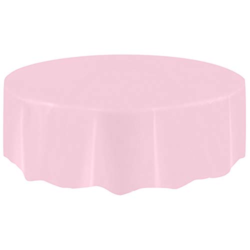 ohfruit Rund Einweg-Tischdecken aus Kunststoff-Tisch abdeckungen 213cm/83,86 "für Tische Indoor-oder Outdoor-Partys Geburtstage Rosa von ohfruit
