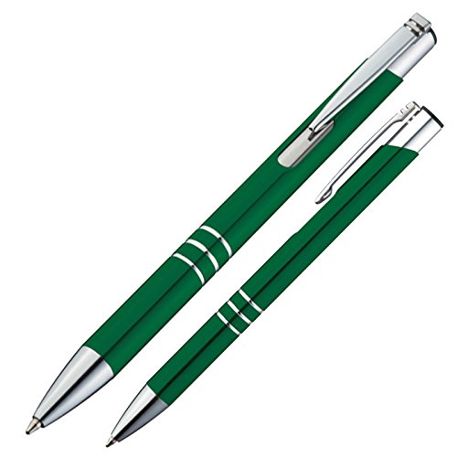 50 Kugelschreiber aus Metall / Farbe: grün von ohne Markename