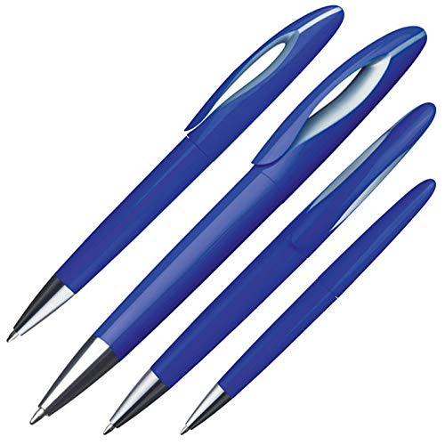 10 Dreh-Kugelschreiber aus Kunststoff / Farbe: blau von ohne Markenname