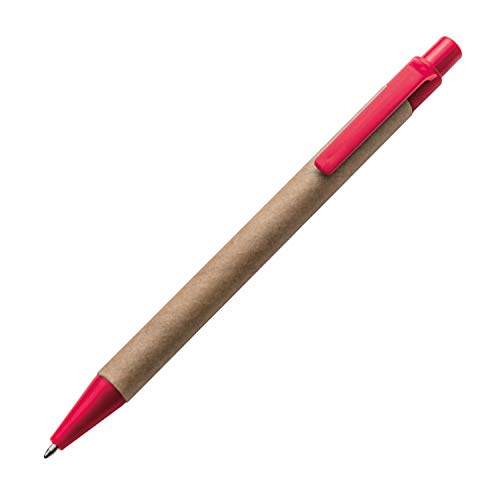 10x Kugelschreiber aus Pappe / Farbe: rot von ohne Markenname