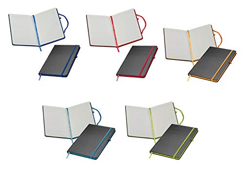 5x Notizbuch / DIN A5 / 160 S. / liniert / PU Hardcover / 5 Farben 5x Notizbuch / DIN A5 / 160 S. / liniert / PU Hardcover / 5 Farben von ohne Markenname