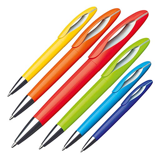 6 Dreh-Kugelschreiber aus Kunststoff / 6 Farben von ohne Markenname
