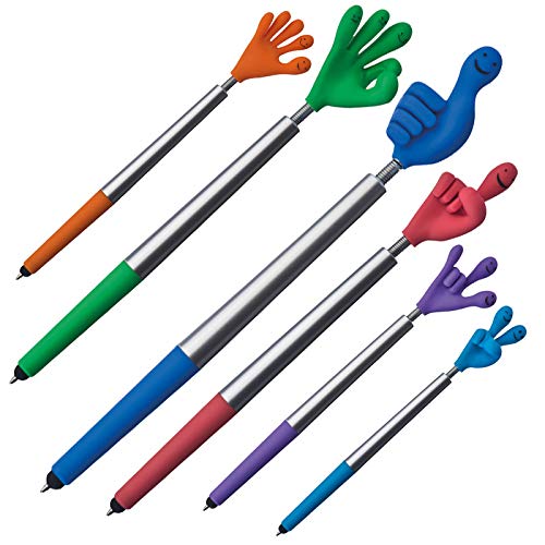 6 Touchpen Kugelschreiber / "Smile Hand" / 6 Farben von ohne Markenname