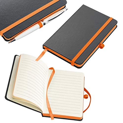 Notizbuch / DIN A6 / 160 S. / liniert / PU Hardcover / Farbe: orange von ohne Markenname