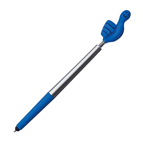 Touchpen Kugelschreiber / "Smile Hand" / Farbe: silber-blau Touchpen Kugelschreiber / "Smile Hand" / Farbe: silber-blau von ohne Markenname