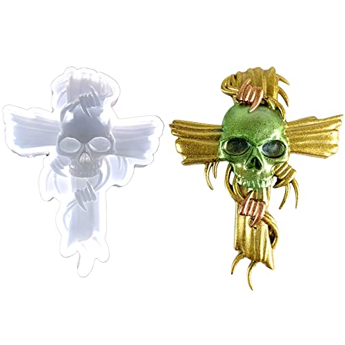 Glänzende Totenkopf-Ornamente, Silikon, Epoxidharz, Schlüsselanhänger, Anhänger, Schmuck für Valentinstag, Handwerk von ohodhmnu